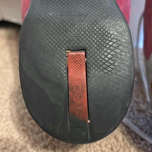 Prada Italy Red Stripe with silver leather and dark pink suede size 39 (US WM 9) - Picture 13 of 13